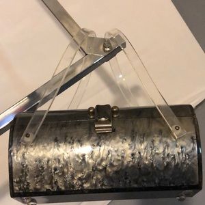 Vintage Lucite hand held bag